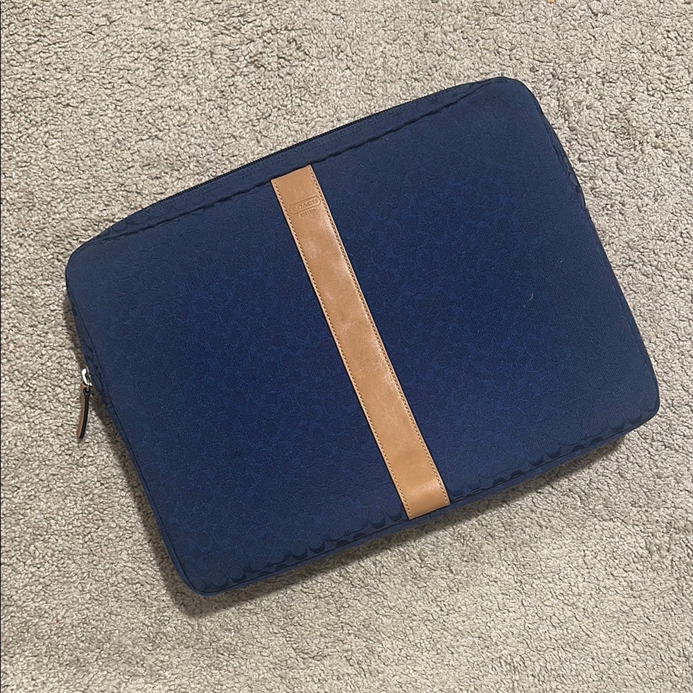 Coach Navy and Tan Men's Bag